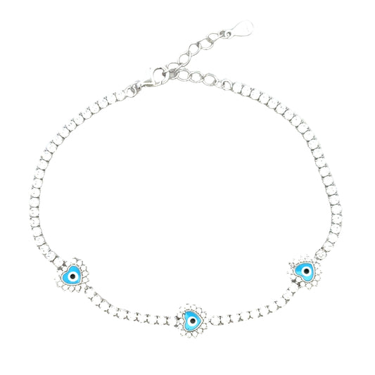 Blue Evil Eye Tennis Bracelet
