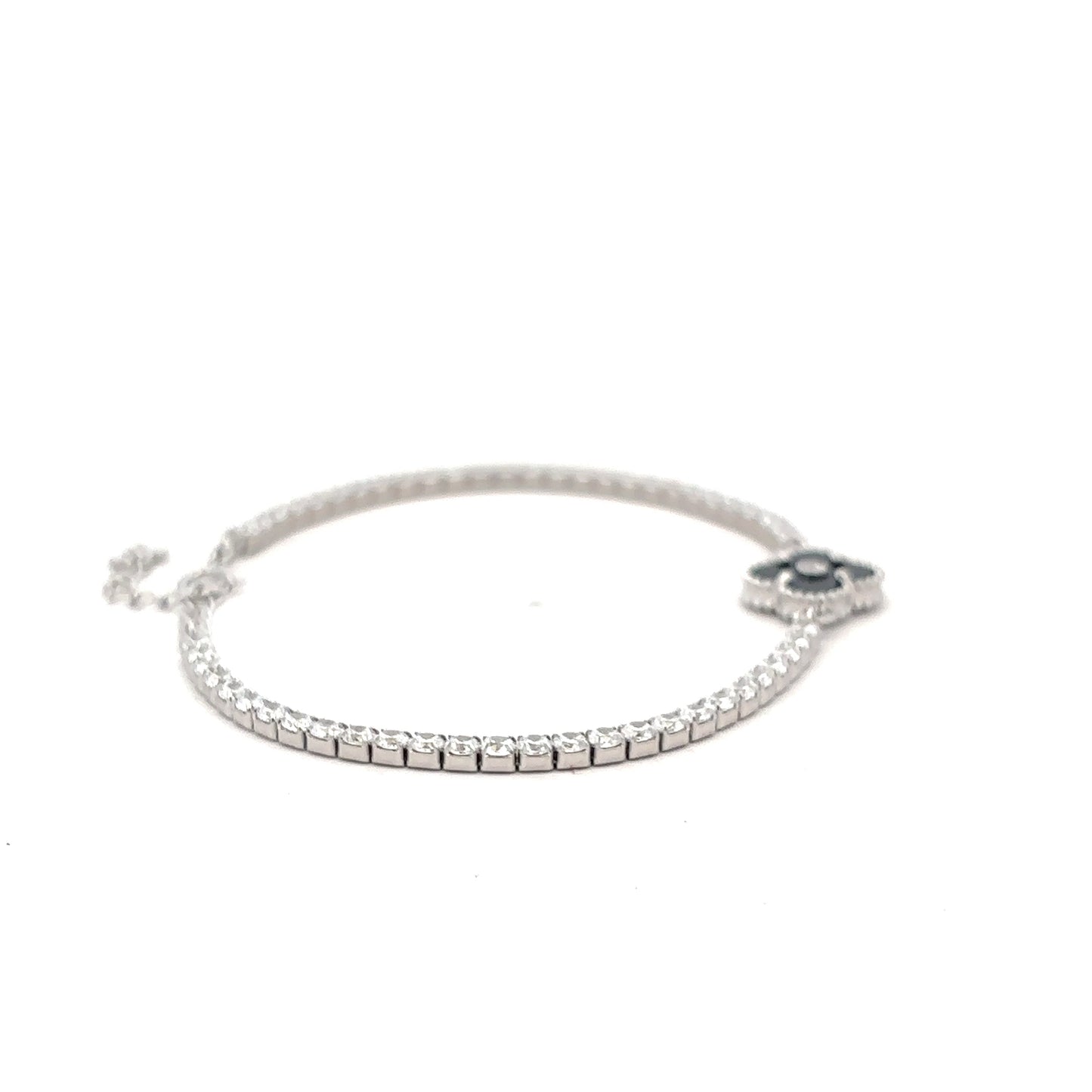 Tennis Bracelet with Black Clover