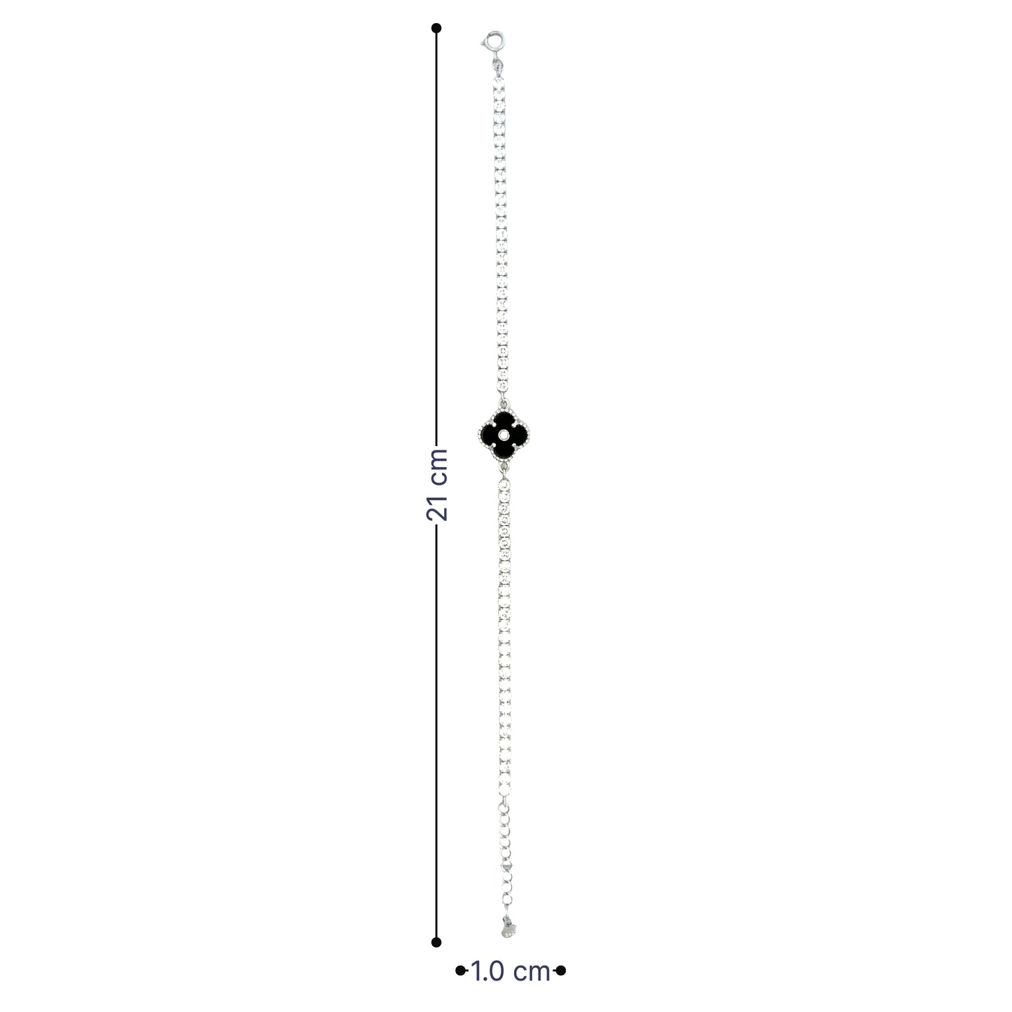 Tennis Bracelet with Black Clover