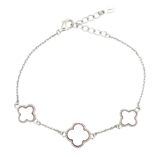 Dainty White Clover Bracelet