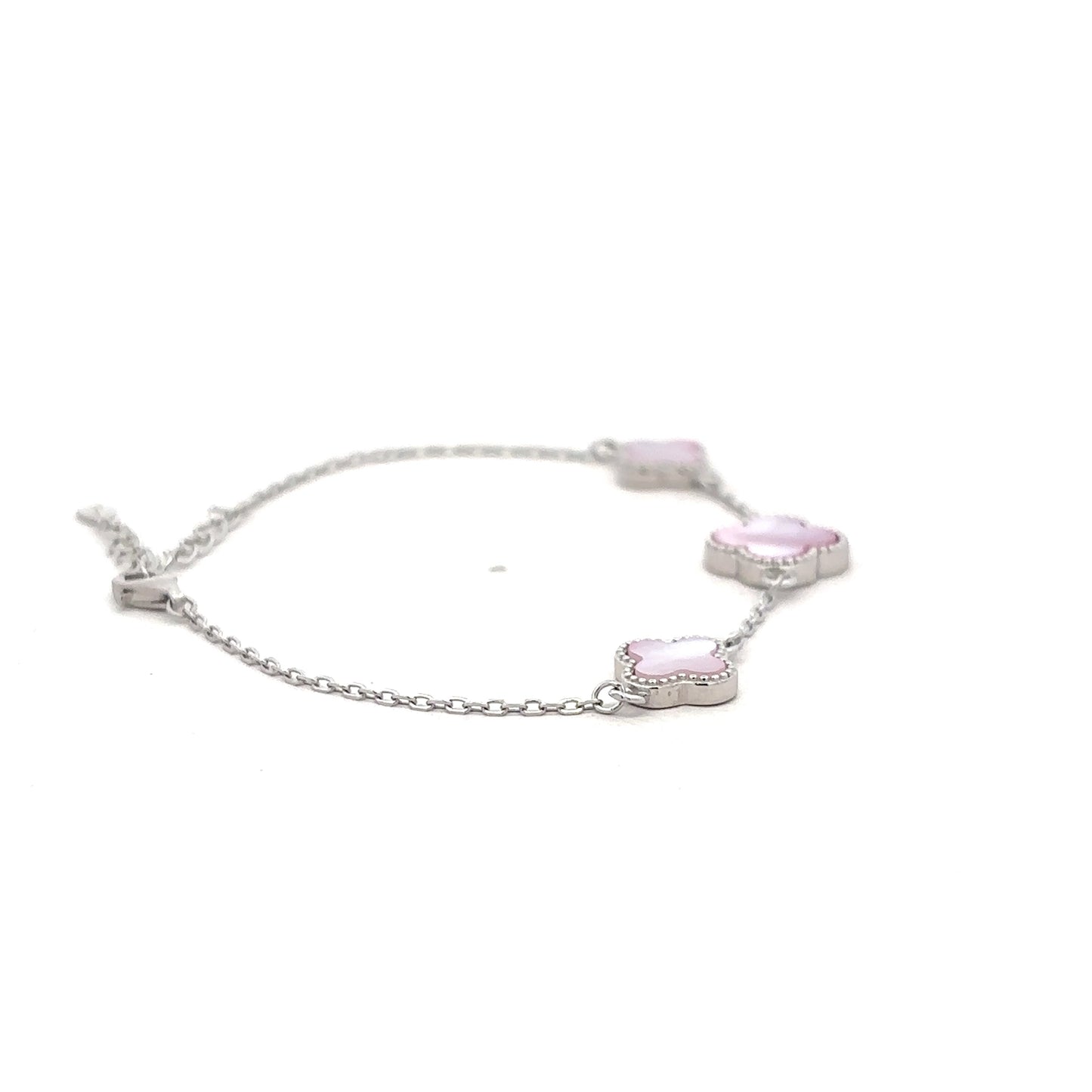 Dainty White Clover Bracelet