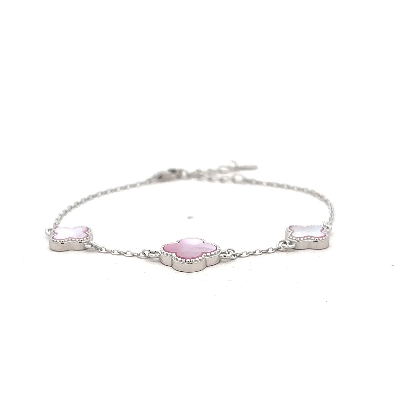 Dainty White Clover Bracelet
