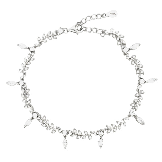 Sparkling Leaf Link Bracelet