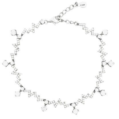Zigzag Crystal Charm Bracelet