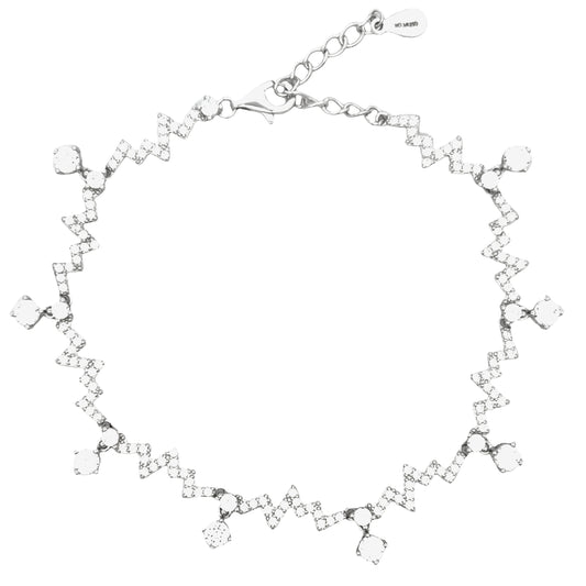 Zigzag Crystal Charm Bracelet