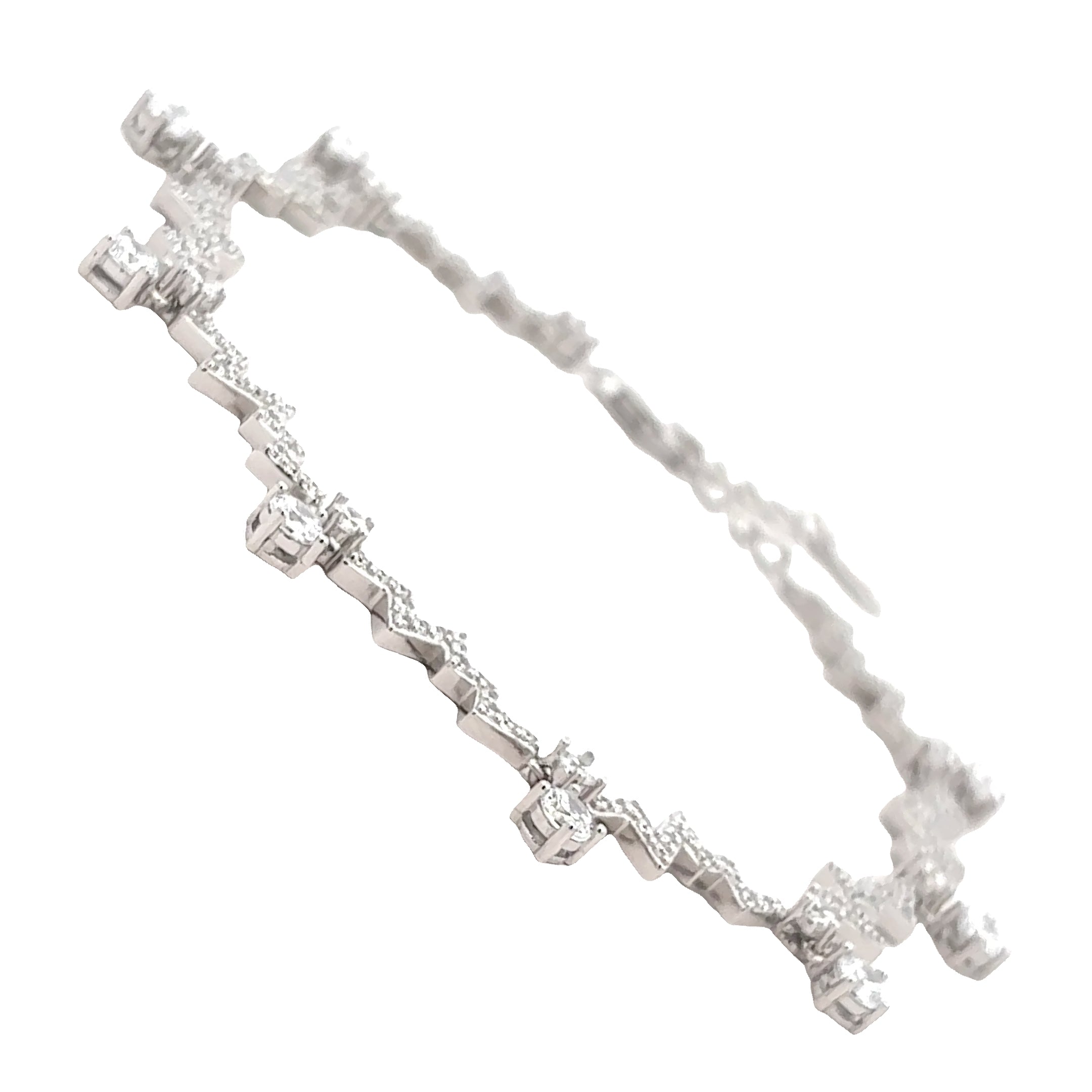Zigzag Crystal Charm Bracelet