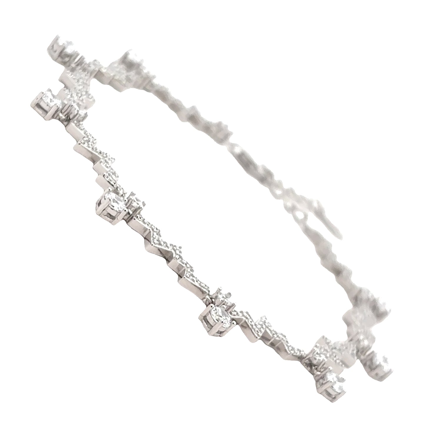 Zigzag Crystal Charm Bracelet