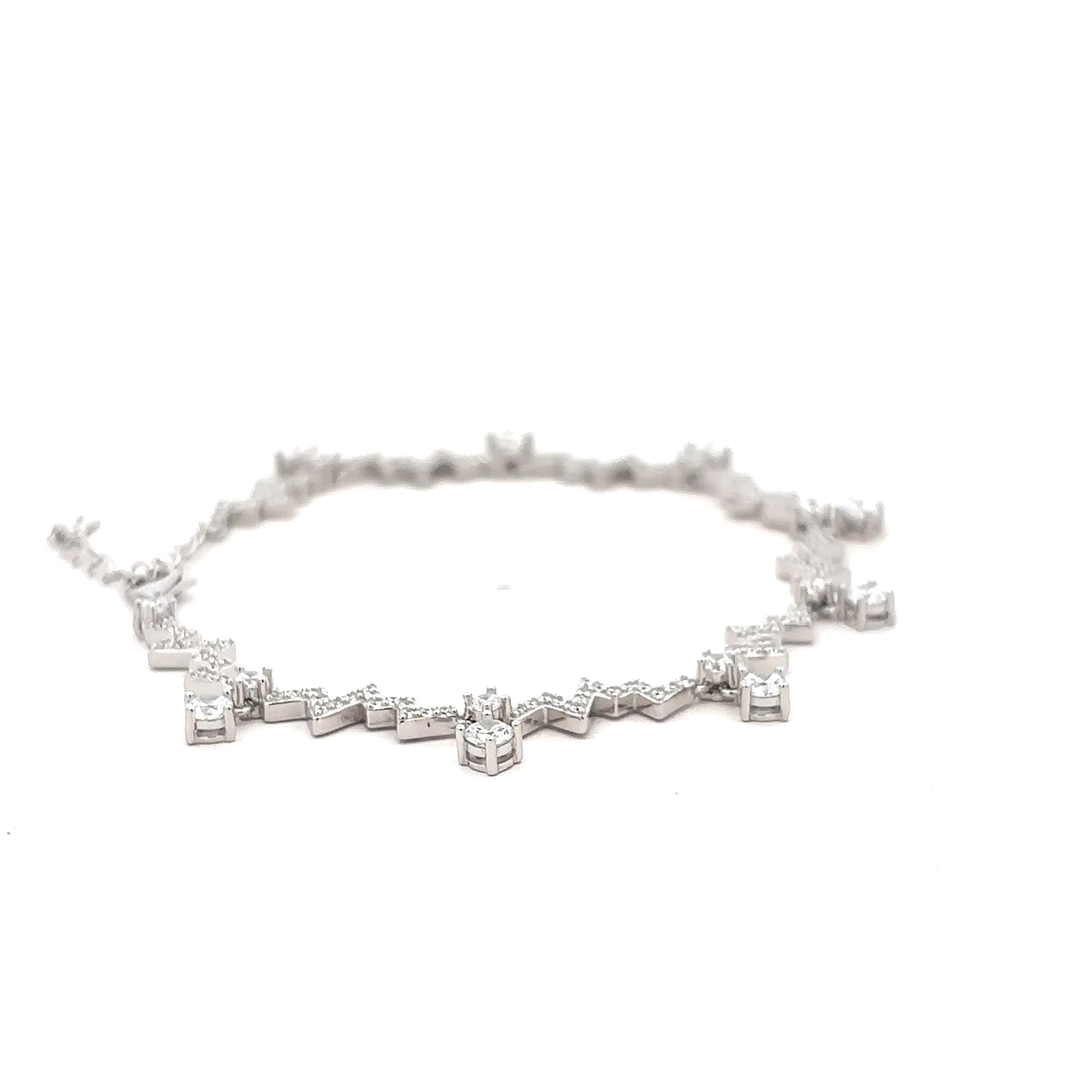 Zigzag Crystal Charm Bracelet