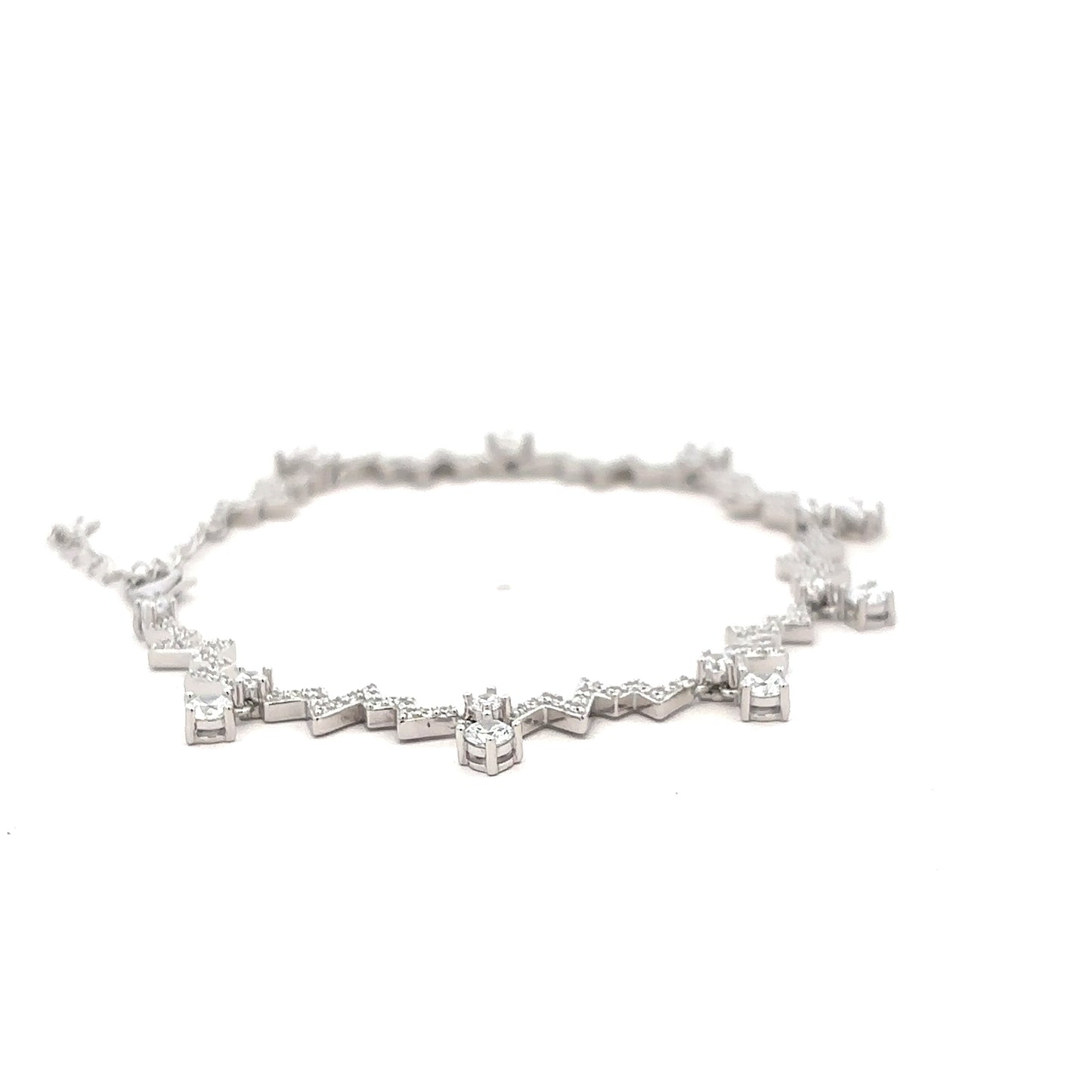 Zigzag Crystal Charm Bracelet