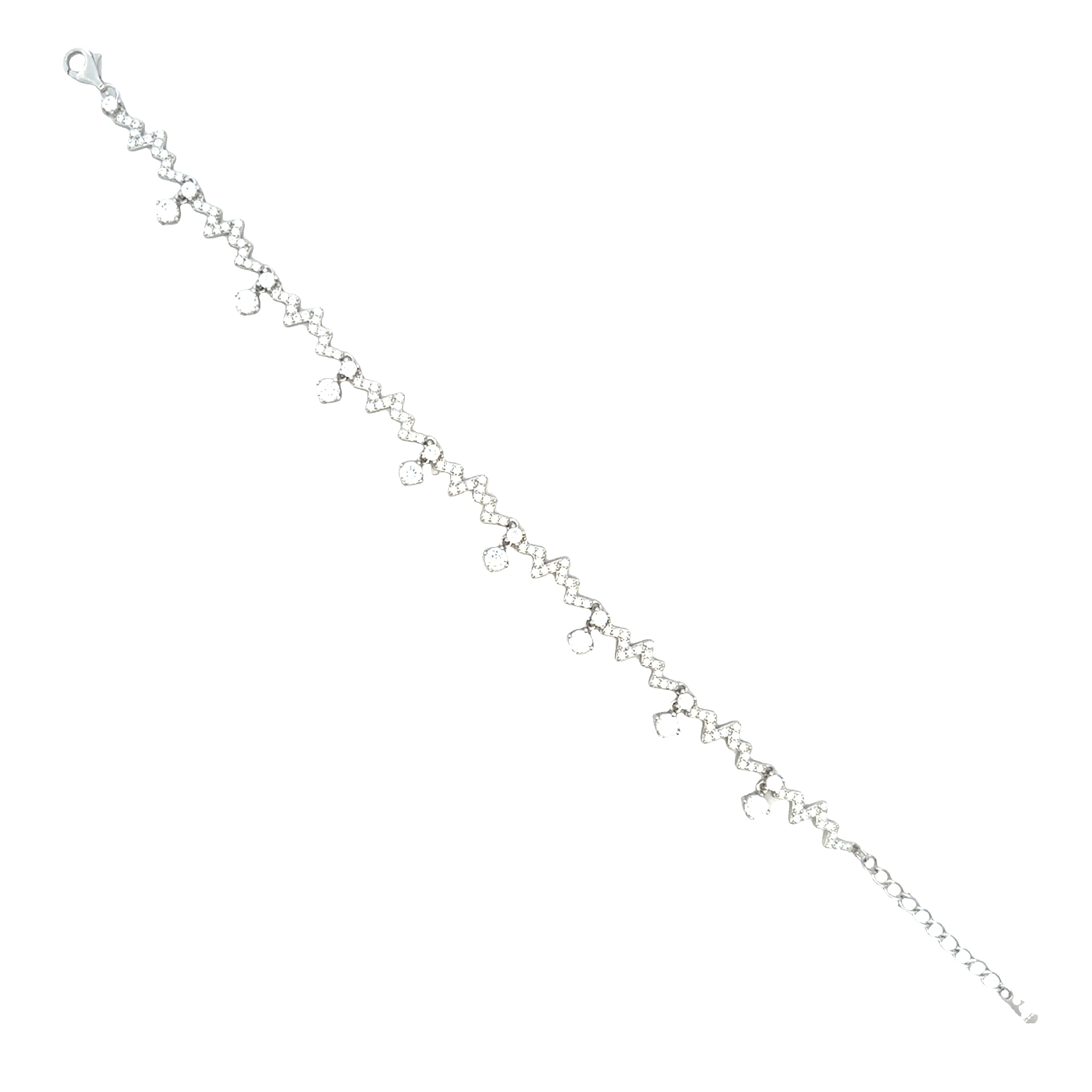 Zigzag Crystal Charm Bracelet