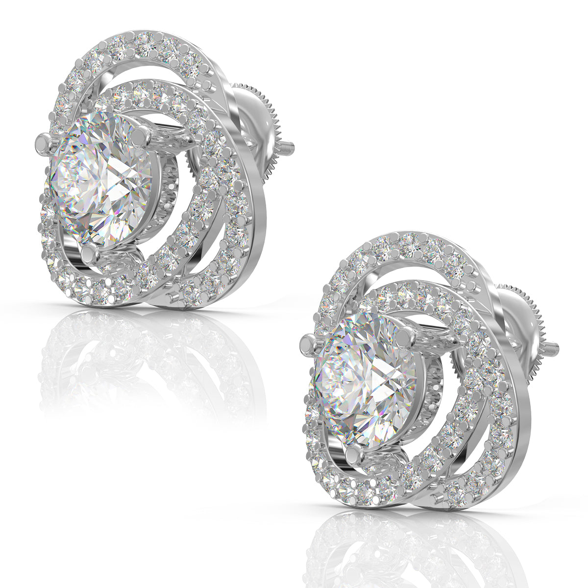 Twirling Illusion Silver Earrings