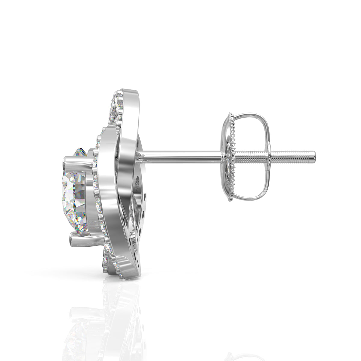 Twirling Illusion Silver Earrings