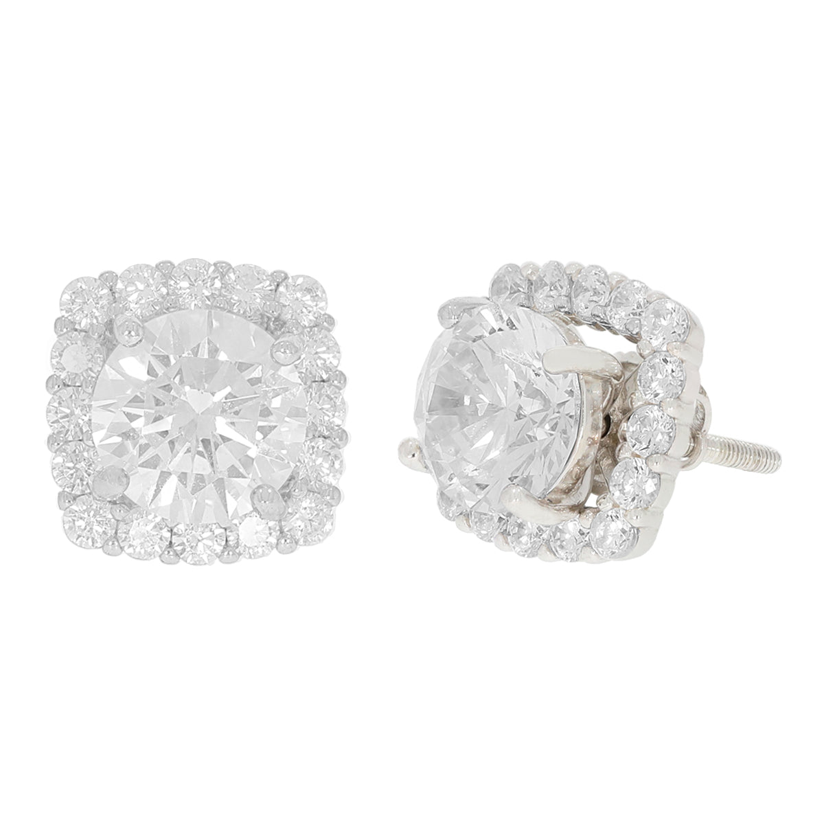 Sterling Silver Bold Diamond Convertible Earrings