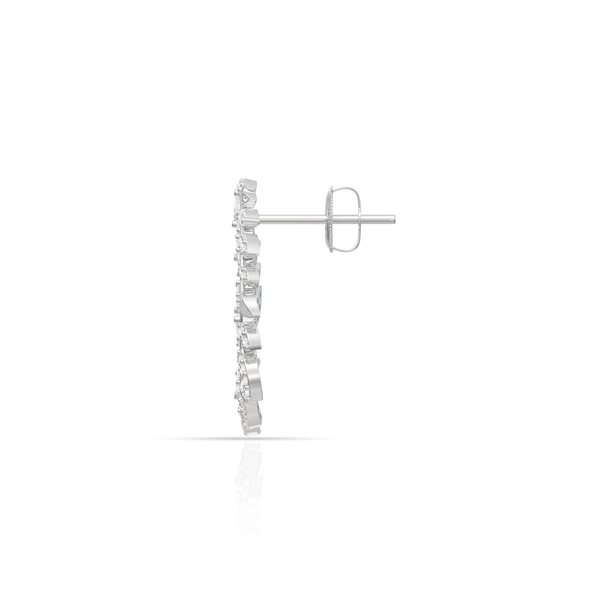 Delicate Leaf Design Sterling Silver Stud Earrings