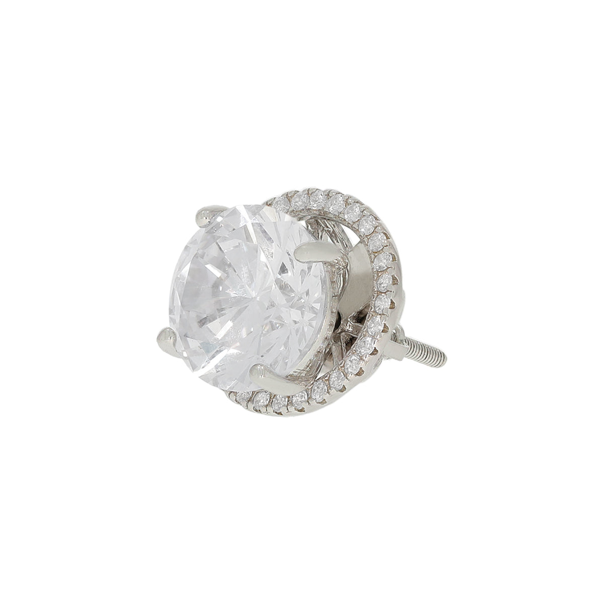 Solitaire Silver Mesmerizing Diamond Convertible Earrings