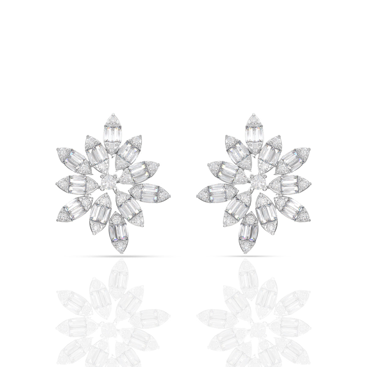 Sterling Silver Shimmer Diamond Earrings