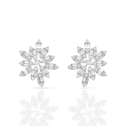 Sterling Silver Shimmer Diamond Earrings