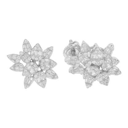 Sterling Silver Swirling Zircon Earrings