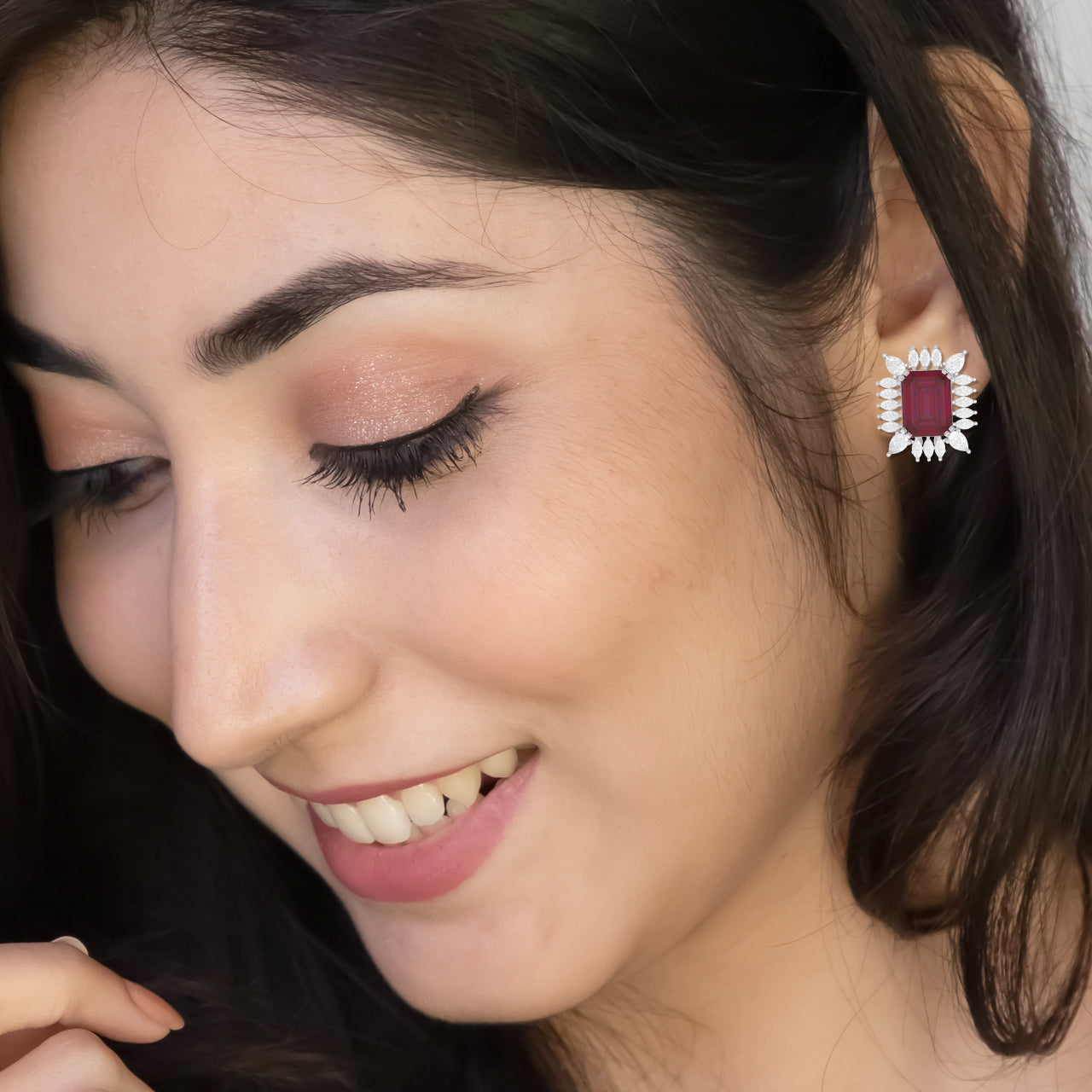 Fiery Ruby Radiance Studs