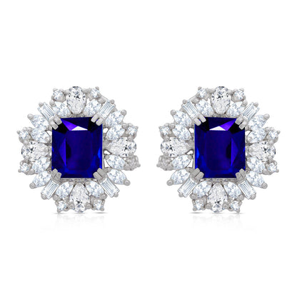 Bold Blue Silver Earring