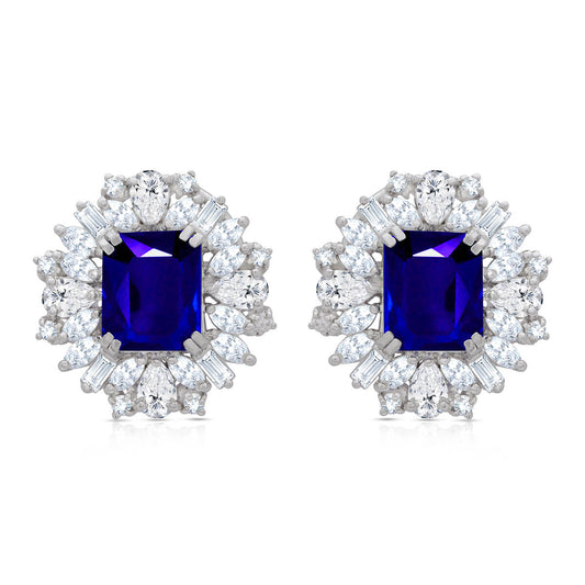 Bold Blue Silver Earring