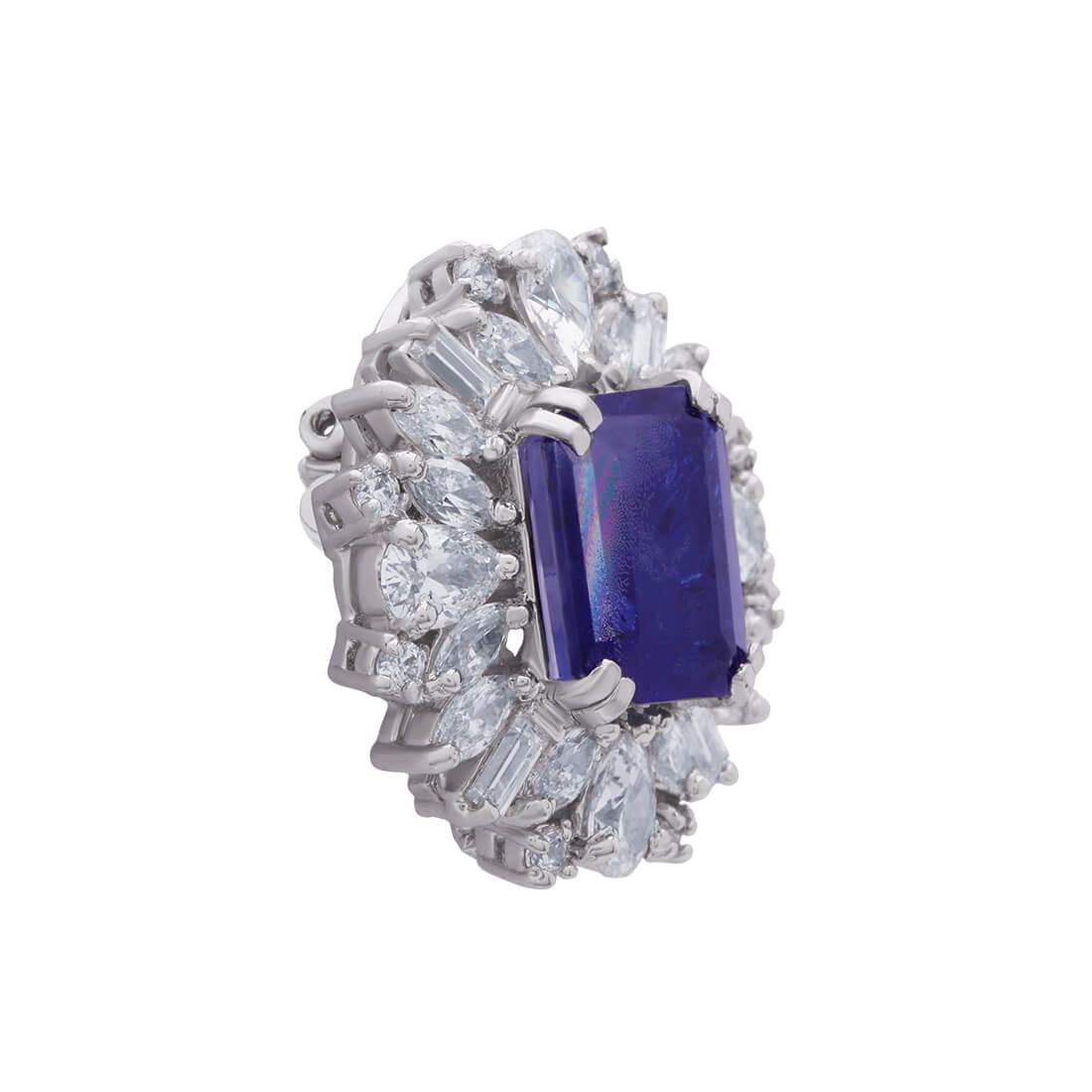 Bold Blue Silver Earring