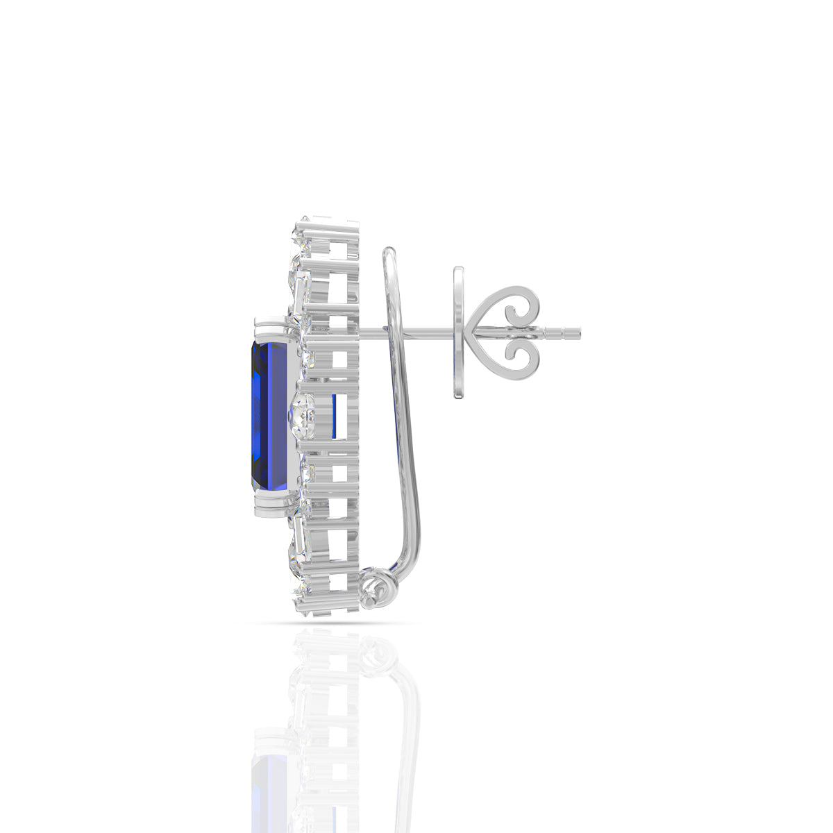 Bold Blue Silver Earring