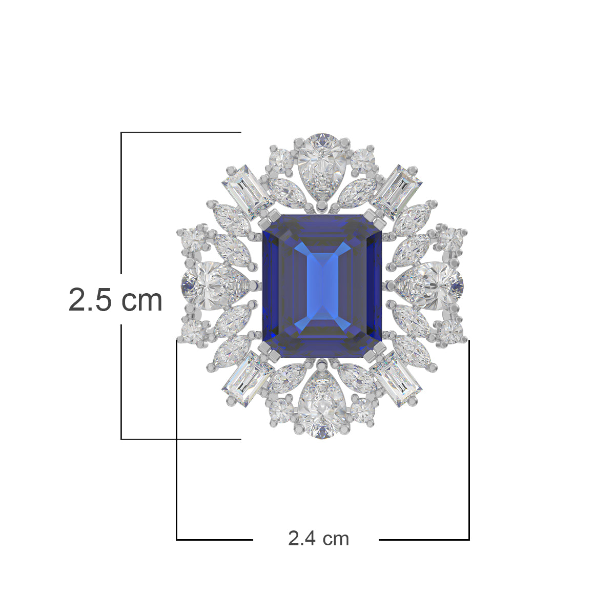Bold Blue Silver Earring