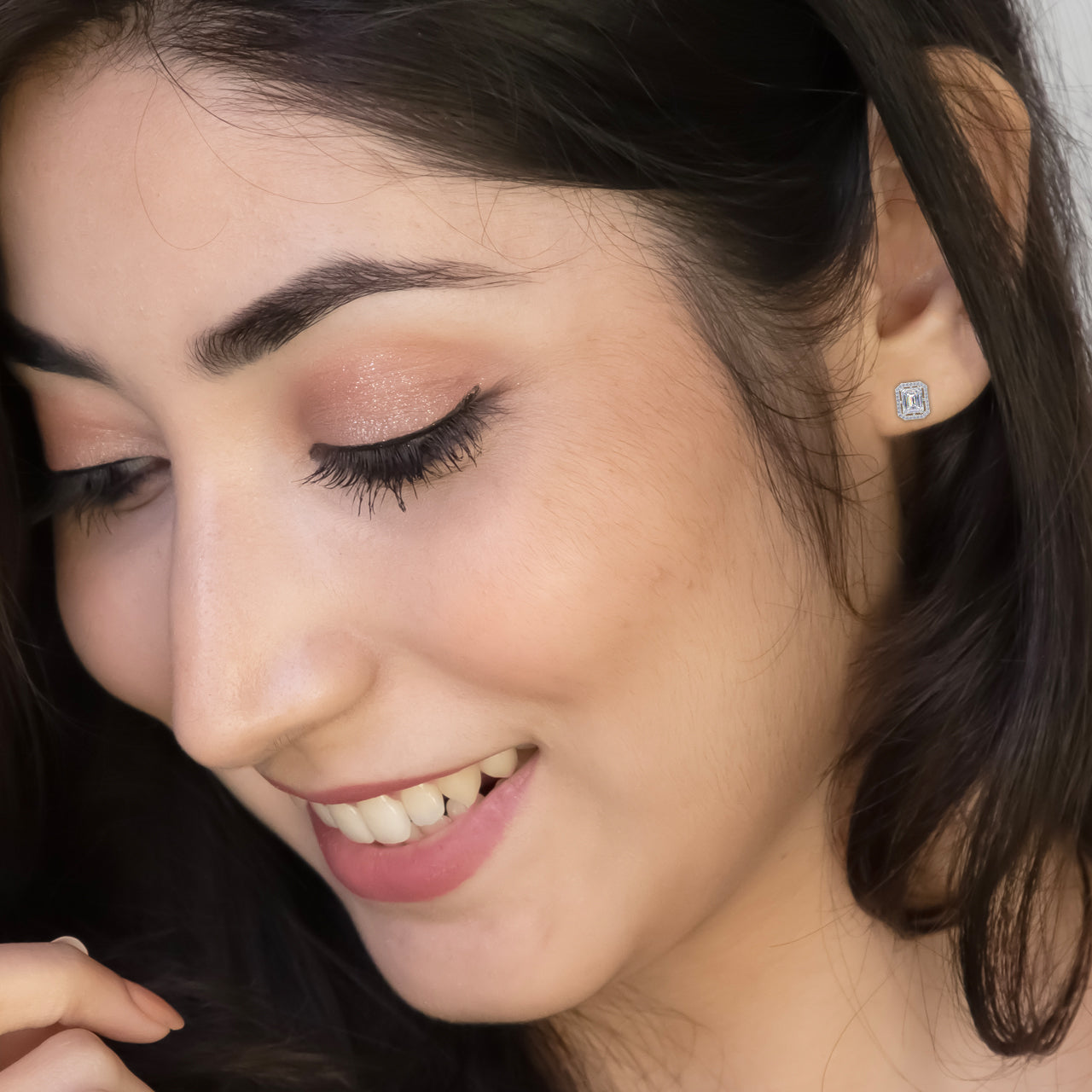 Sparkling Square Diamond Studs