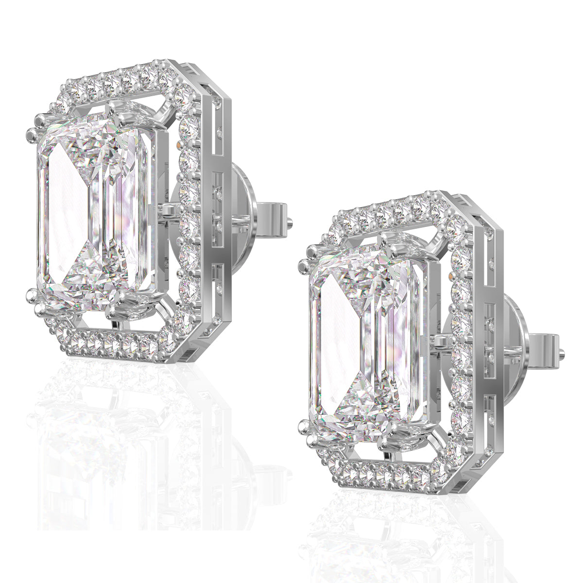 Sparkling Square Diamond Studs