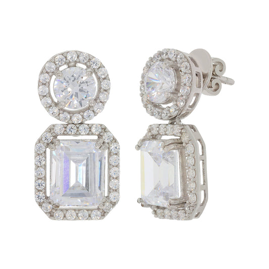 Elegant Halo Drop Earrings