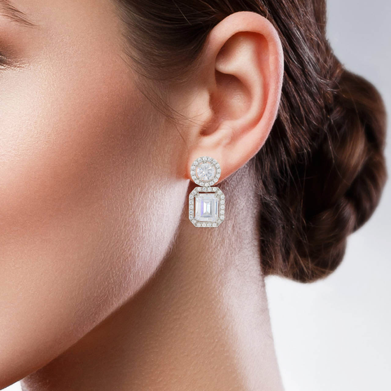 Elegant Halo Drop Earrings