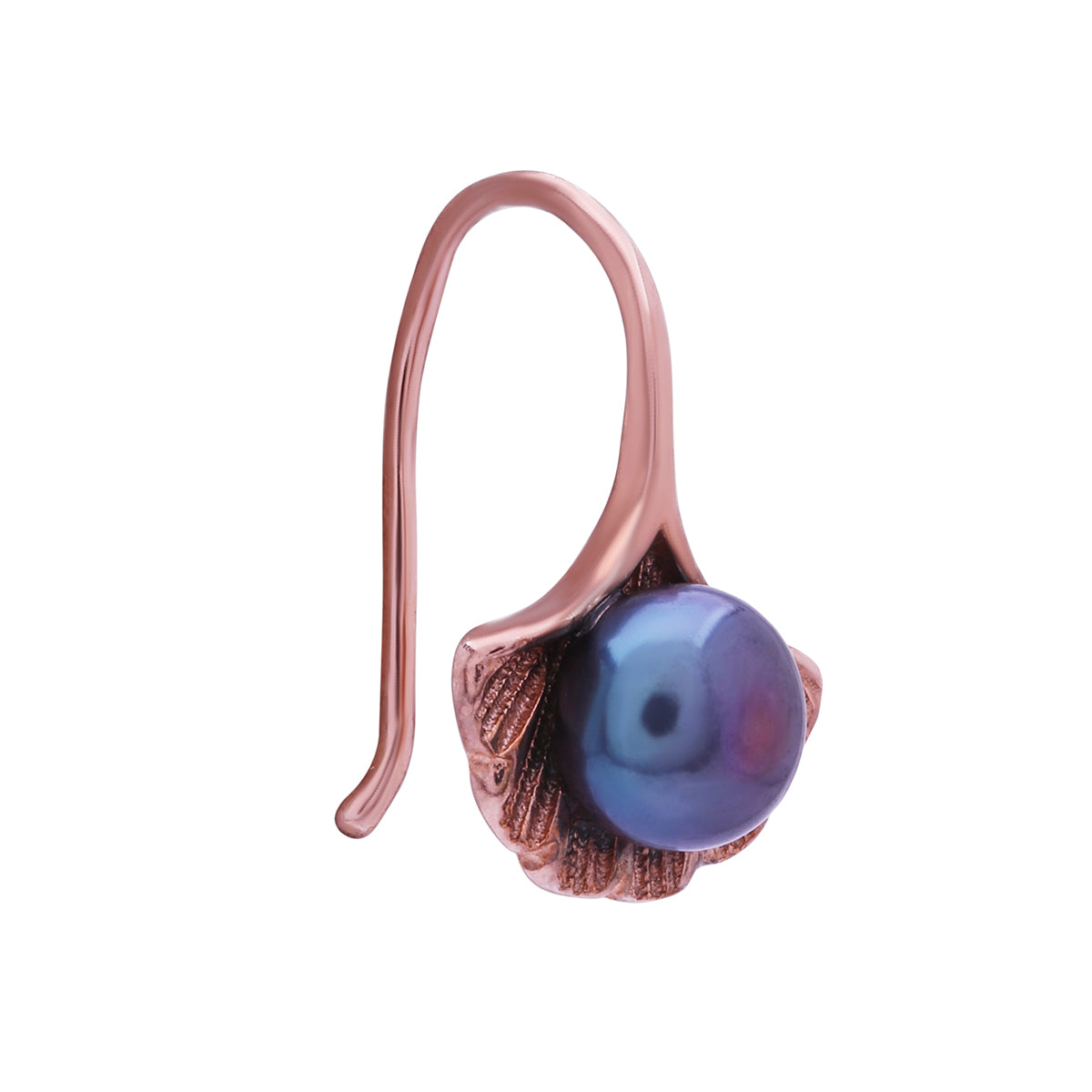 Purple Pearl Drop Silver Earrings