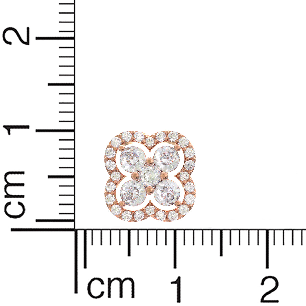 Rose Gold Diamond Clover Earrings