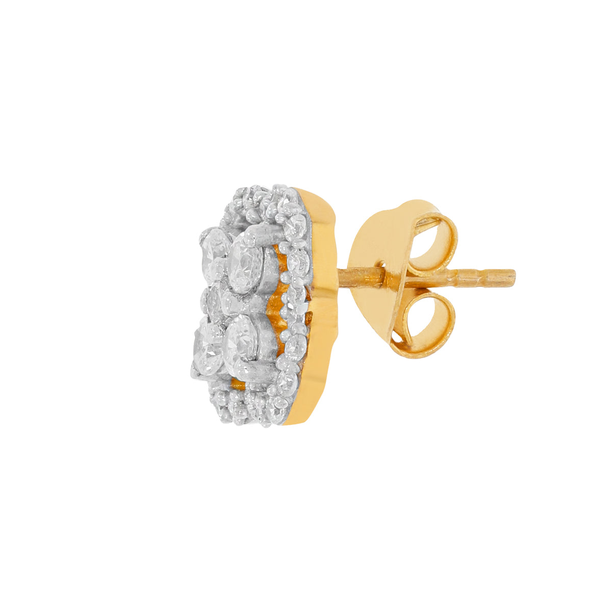 Dazzling Diamond Clover Gold Plated Earrings