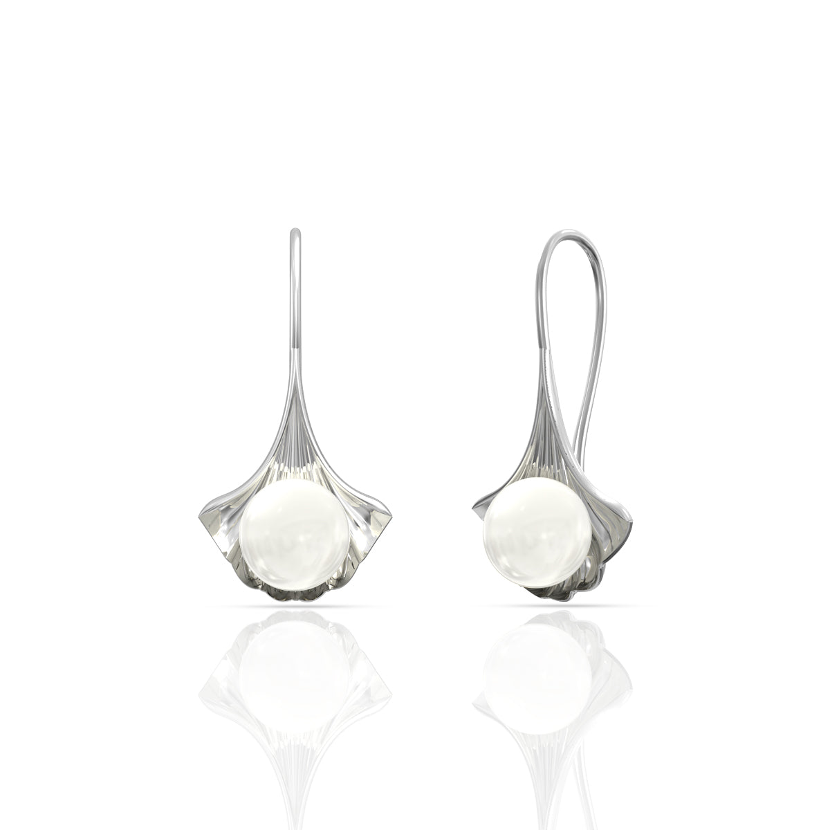 Ocean's Charm Silver Pearl Earrings