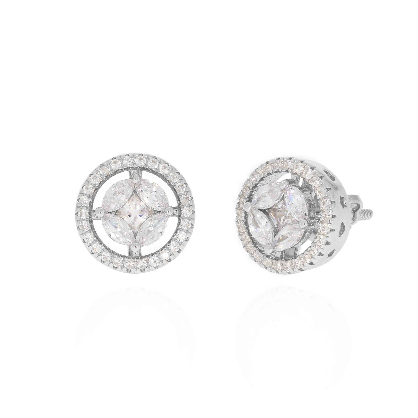 Charming Light It Up Silver Diamond Earrings