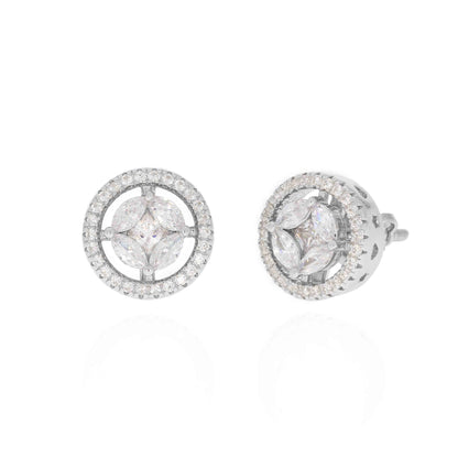 Charming Light It Up Silver Diamond Earrings