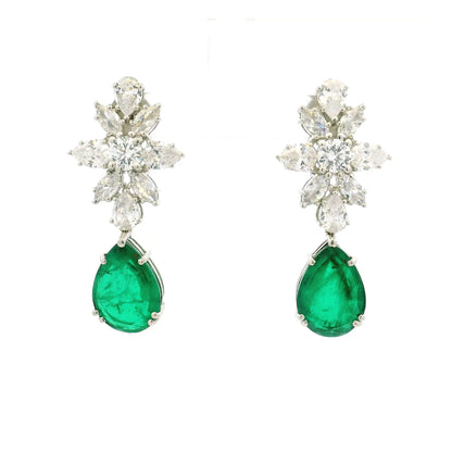 Party Wear Emerald Green Drop Earrings