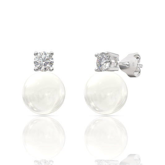 Pearly Diamond Earrings