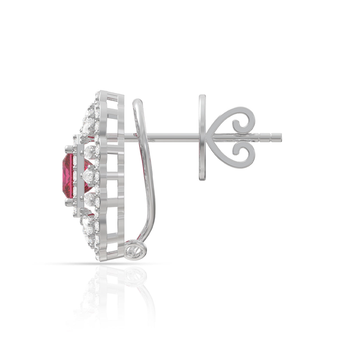 Classic Red Cubic Stud Earrings Perfect for Any Occasion