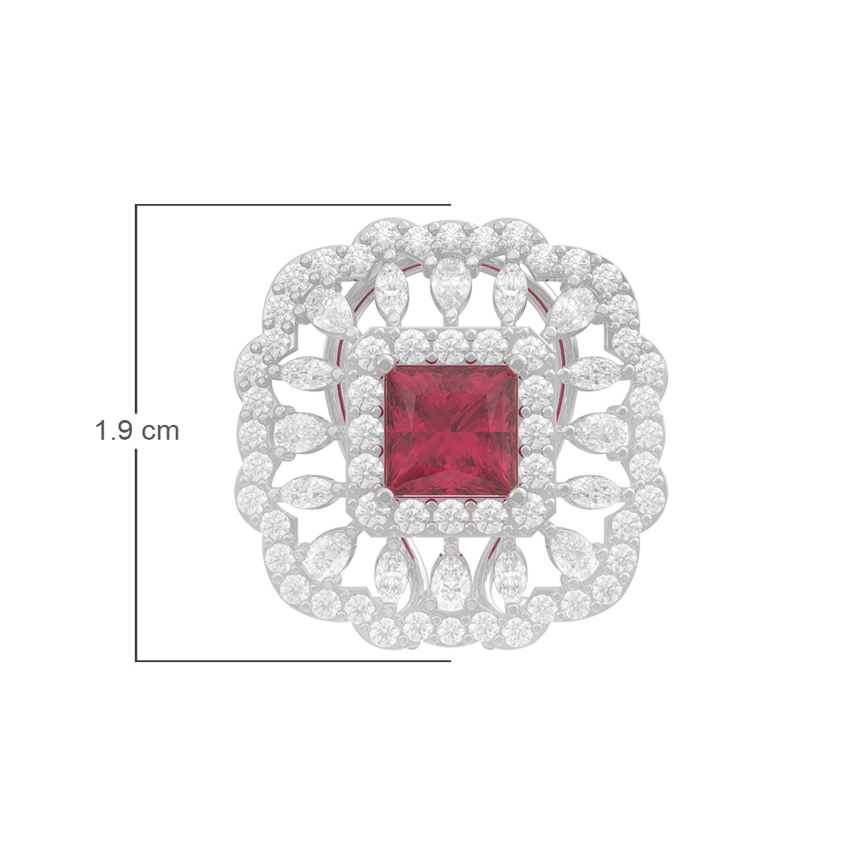 Classic Red Cubic Stud Earrings Perfect for Any Occasion