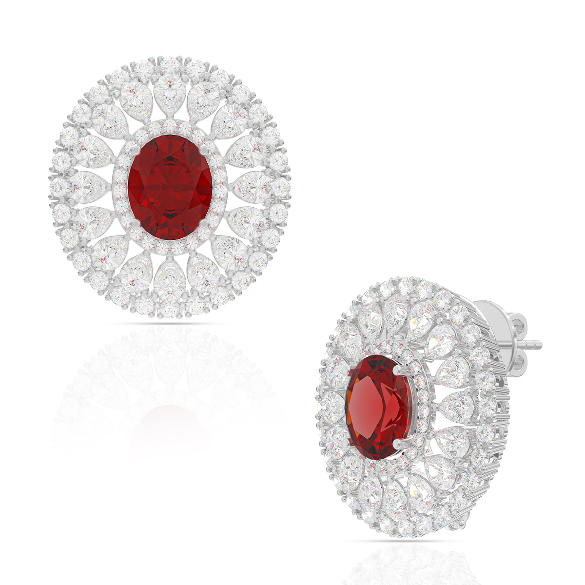 Ruby Essence Sterling Silver Studs