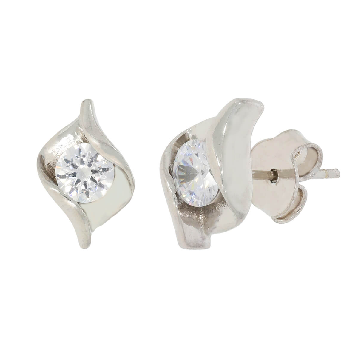 Silver Solitaire Spark Studs