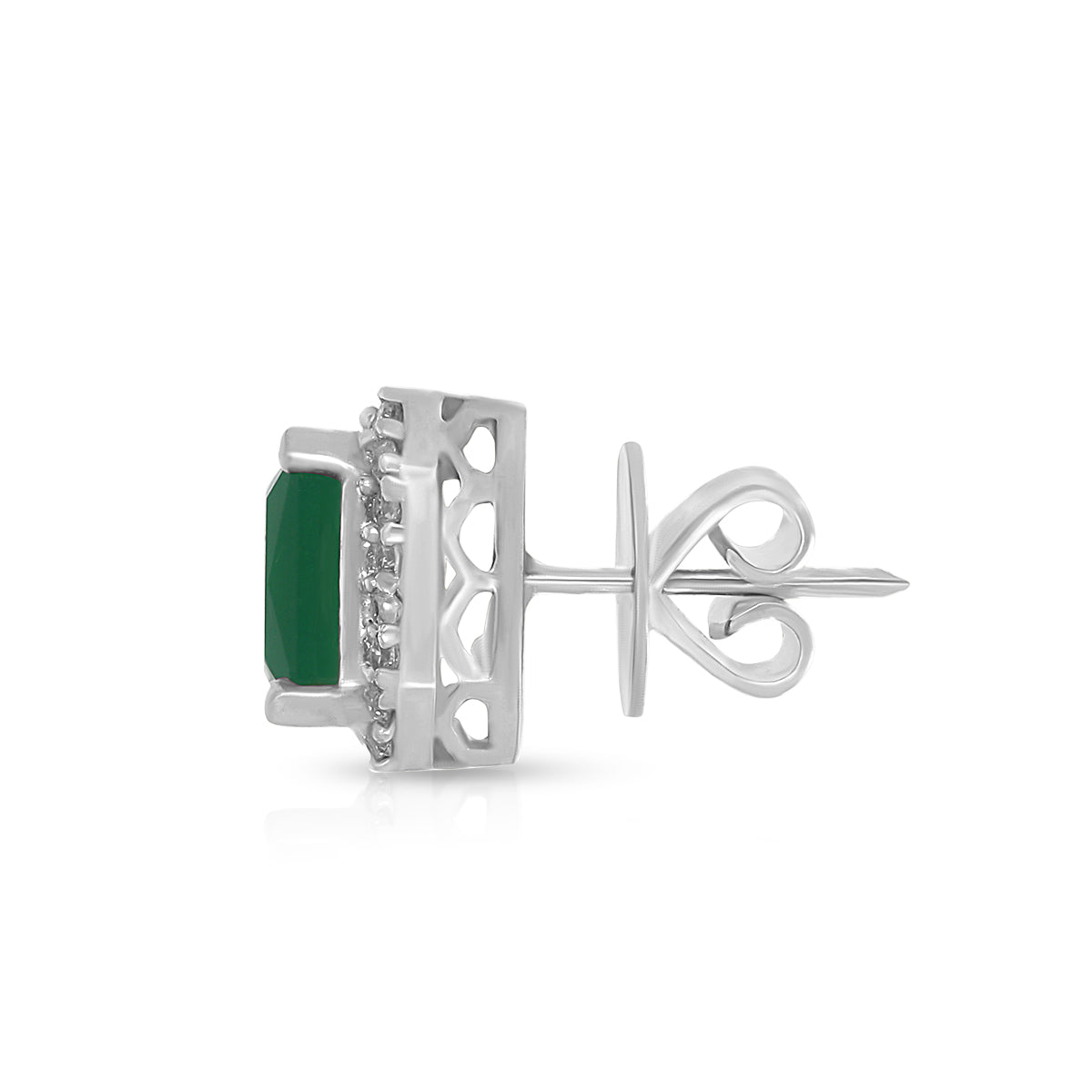 Green Octagon Halo Studs
