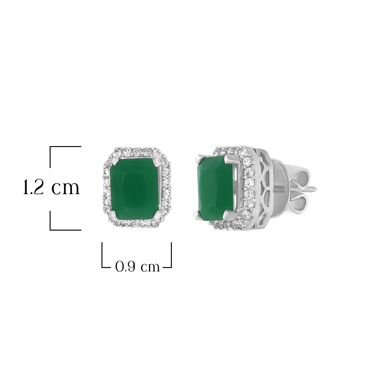 Green Octagon Halo Studs