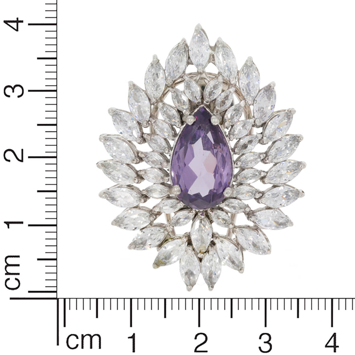 Radiant Purple Gemstone Drop Stud Earrings in Sterling Silver