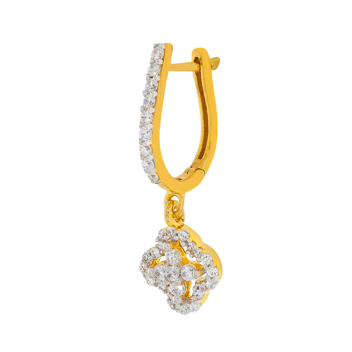 Silver Flower Drops Earring