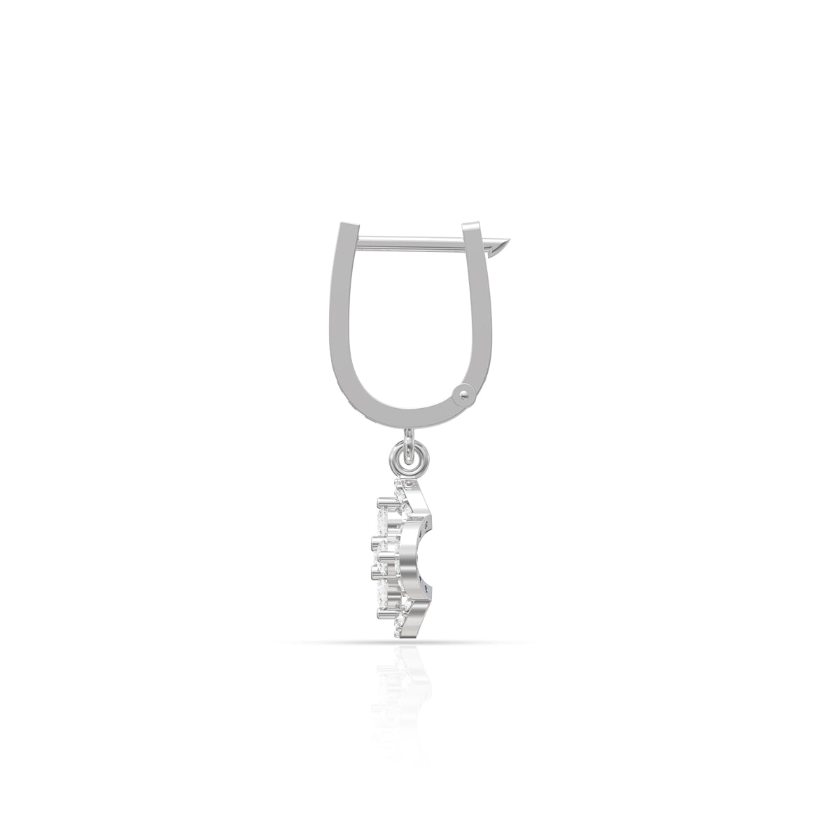 925 Sterling Silver White American Diamond Sterling Silver Hoop Earrings
