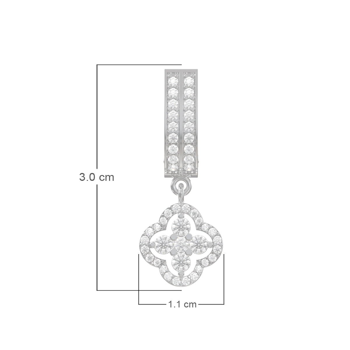 925 Sterling Silver White American Diamond Sterling Silver Hoop Earrings